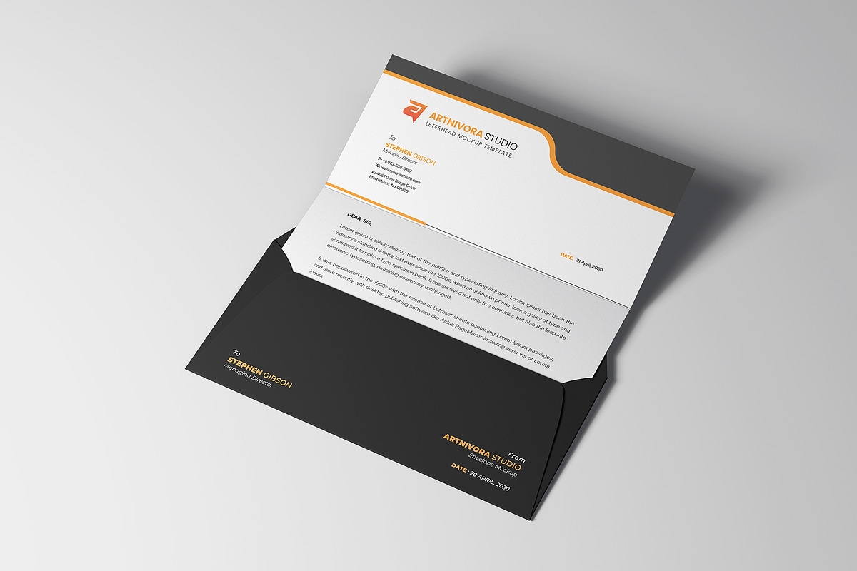 Envelope with Letterhead Mockup, an Advertising Mockup by Artnivora.Std (Photo 4 of 4)