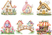 Easter Village Clipart, an Illustration by DreamArtGraphic (Thumbnail 3 of 4)