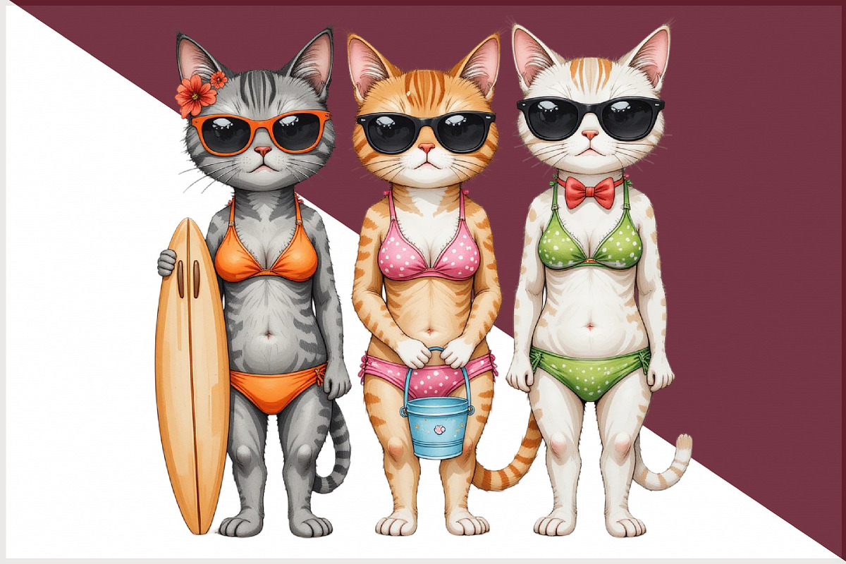 Funny Cat Summer Png, Funny Animal P, an Illustration by Sublimation Artist (Photo 3 of 6)