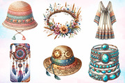 Watercolor Boho Fashion Clipart PNG, an Illustration by Canvas Craft (Thumbnail 4 of 4)