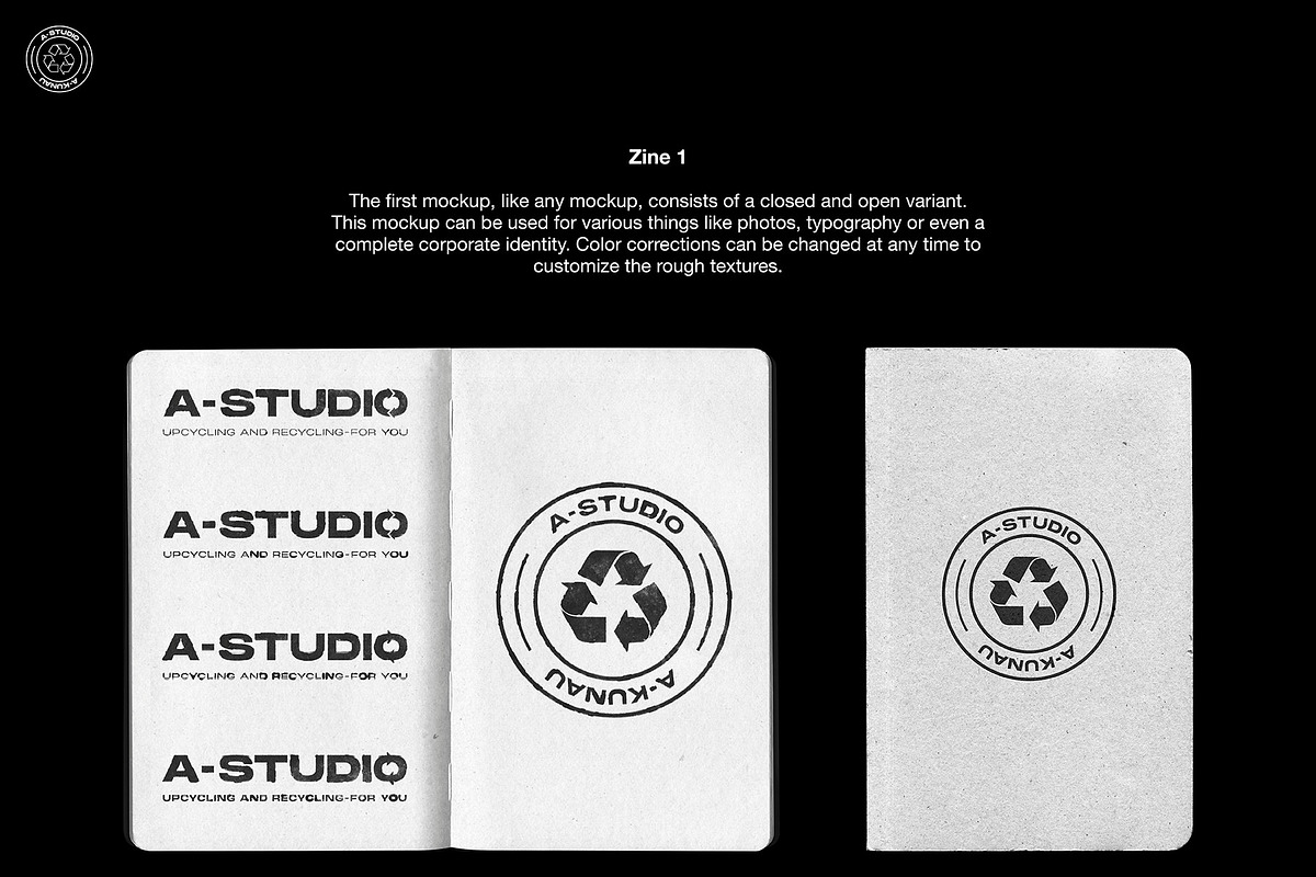 Zine Mockup Pack 4 in 1, a Books & Magazine Mockup by A-Studio (Photo 3 of 17)