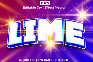 Lime Vector 3D Editable Text Effect