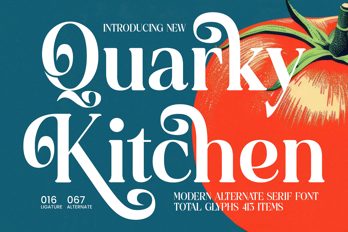 Quarky Kitchen Modern Serif Font, a Serif Font by timelesstype.co (Photo 1 of 20)