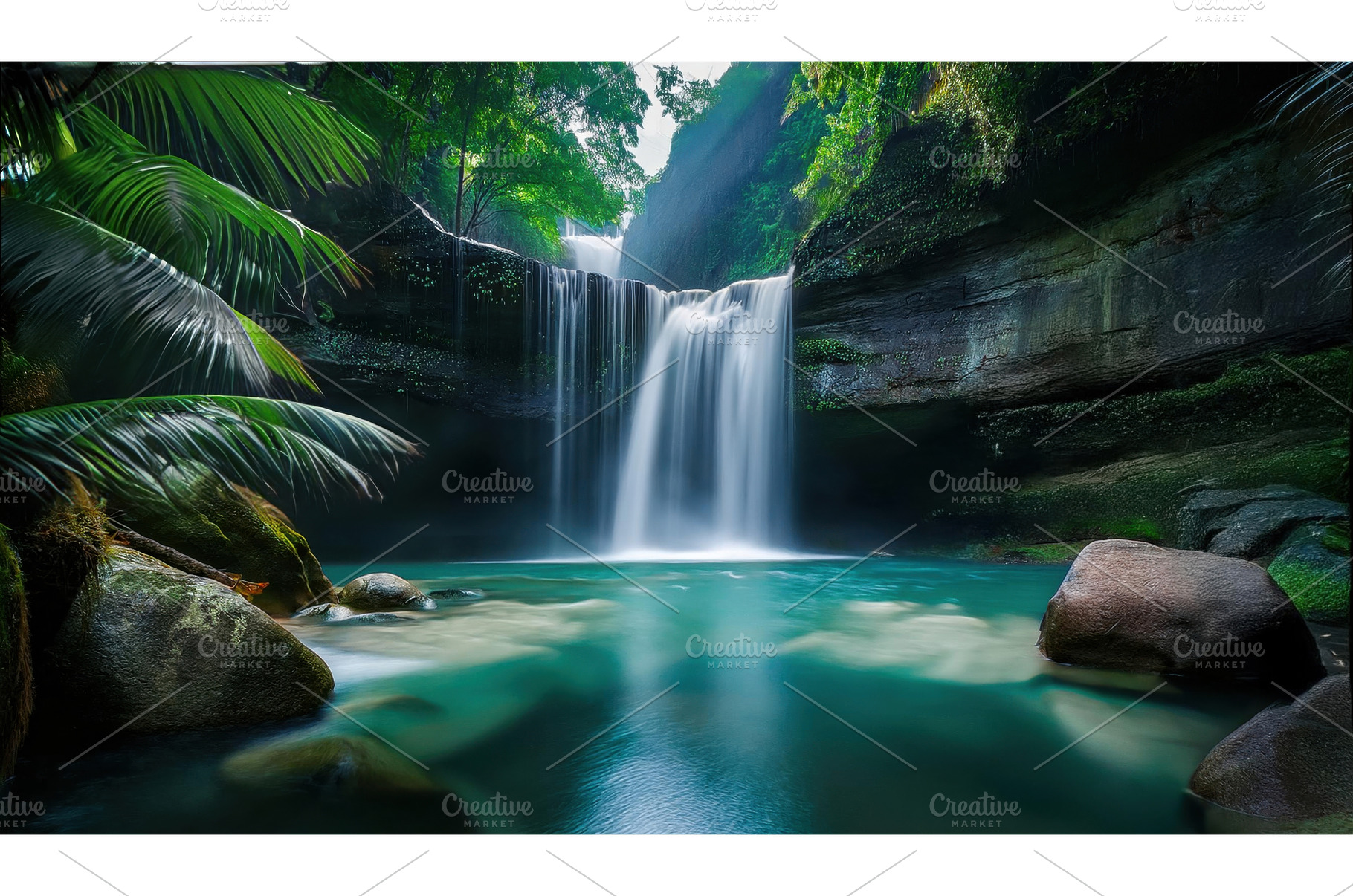 A cascading waterfall flowing into a, a Nature Photo by Igor Tichonow