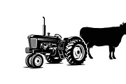 Rustic farm tractor and cow design, an Illustration by Amazin_art (Thumbnail 20 of 30)