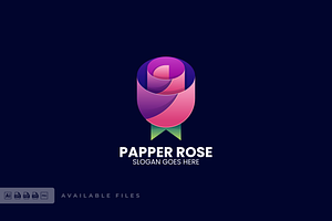 Paper Rose Gradient Colorful Logo, a Branding & Logo Template by ivan_artnivora