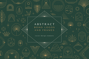 Abstract Boho Logos And Frames