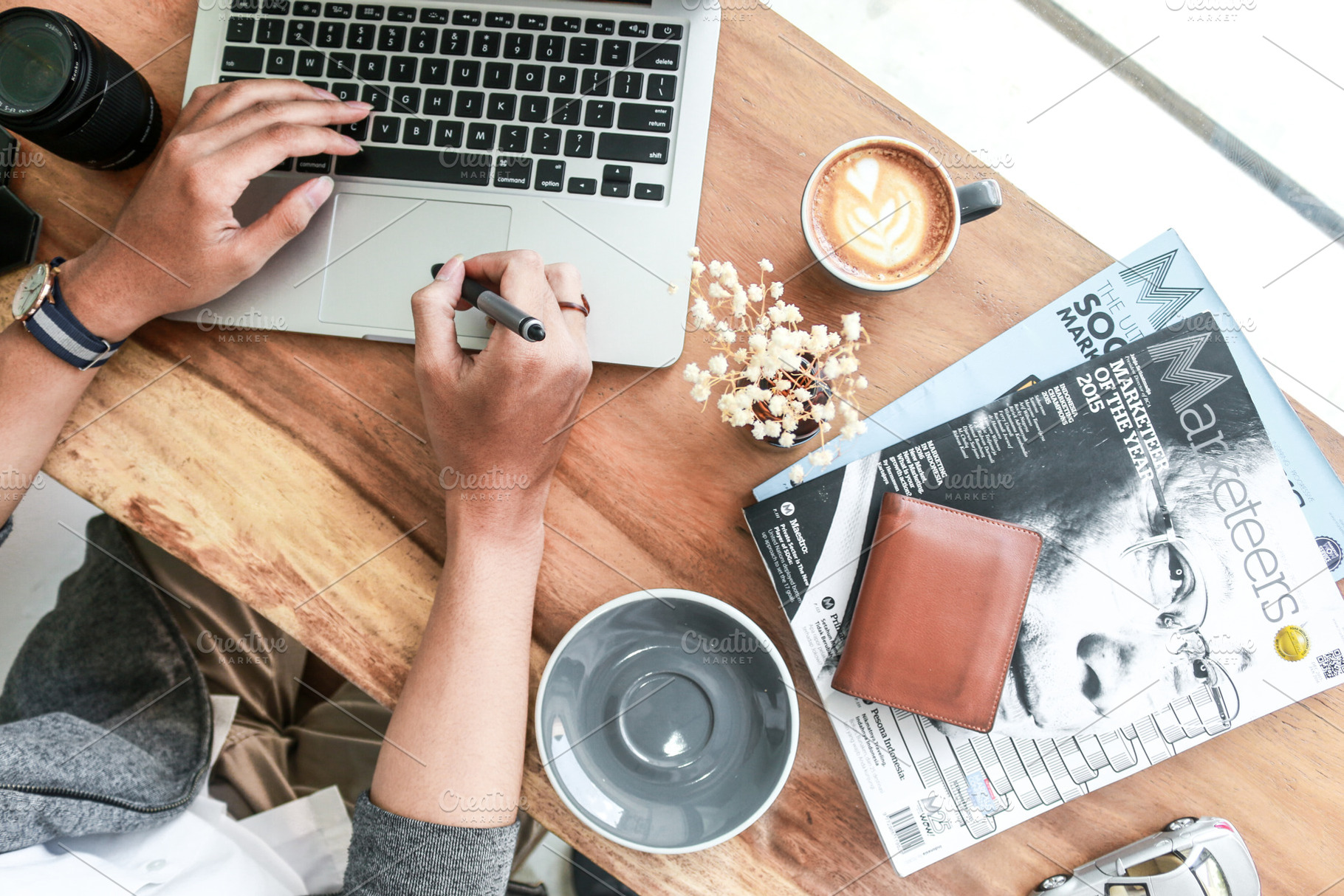 Hustling at Coffee Shop, a Business Photo by Nate Studios