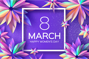 Holographic Flowers.Happy Womens Day