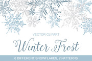 Vintage Snowflakes Vector Clipart, a Graphic by Galina Ivanova (Thumbnail 1 of 5)
