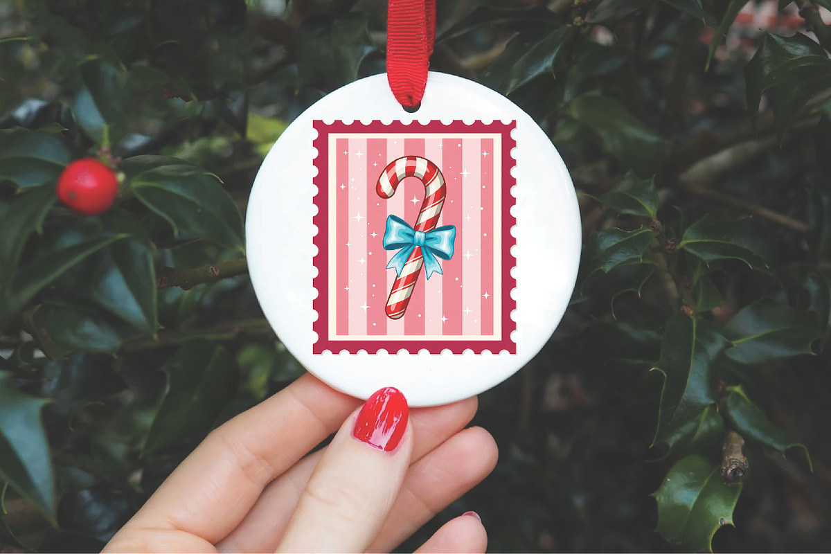 Christmas Candy Cane Coquette Stamps, an Illustration by Libby Wishes (Photo 3 of 5)
