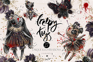 Creepy Halloween Voodoo Dolls PNGs