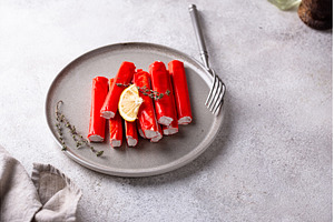 Surimi sticks from crab meat, a Food & Drink Photo by Yulia Furman