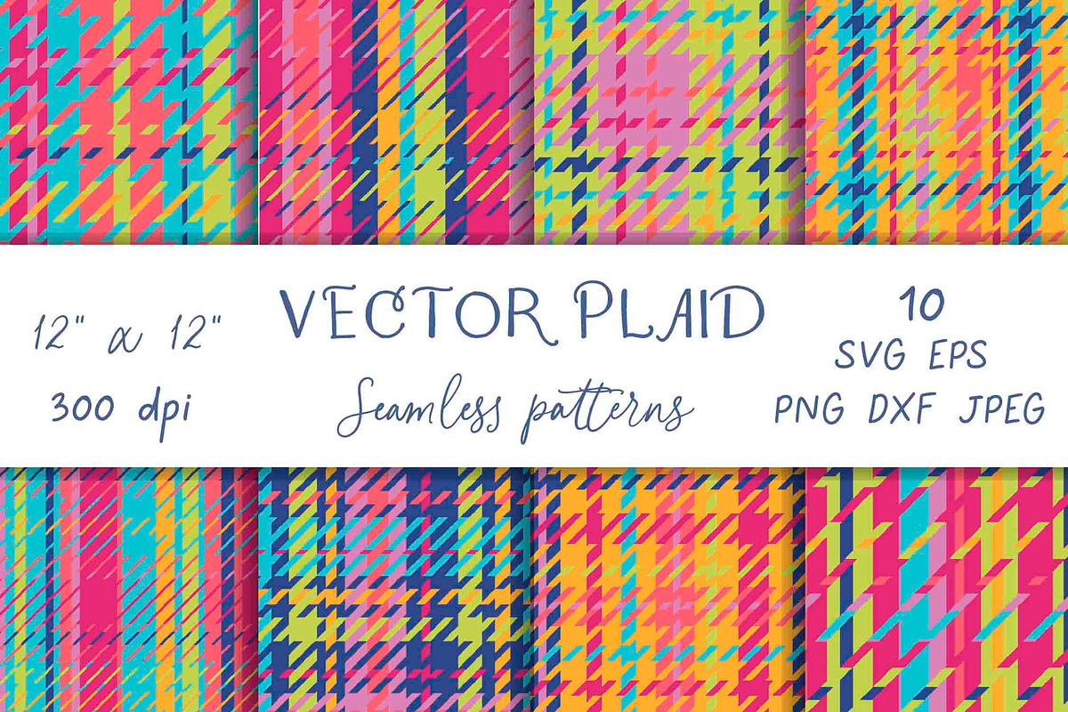 Bright Colorful Plaid Digital, a Pattern Graphic by Lucyinyourheart (Photo 1 of 10)