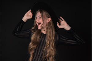 Woman with closed eyes and toothy, a Person Photo by Alexander-Piragis