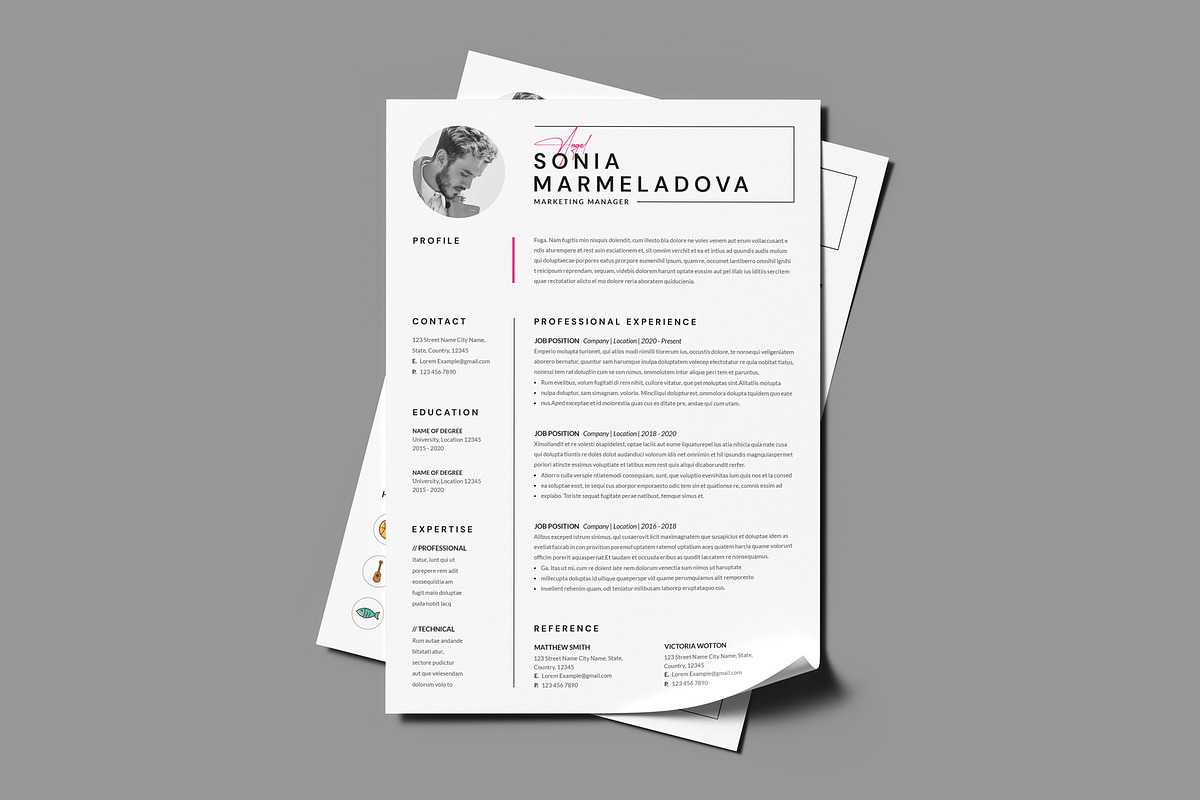 Clean And Creative Minimal Resume, a Resume Template by PixelStudio (Photo 3 of 6)