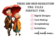 Valentine Cute Old Couple Clipart, an Illustration by OK Design (Thumbnail 5 of 6)