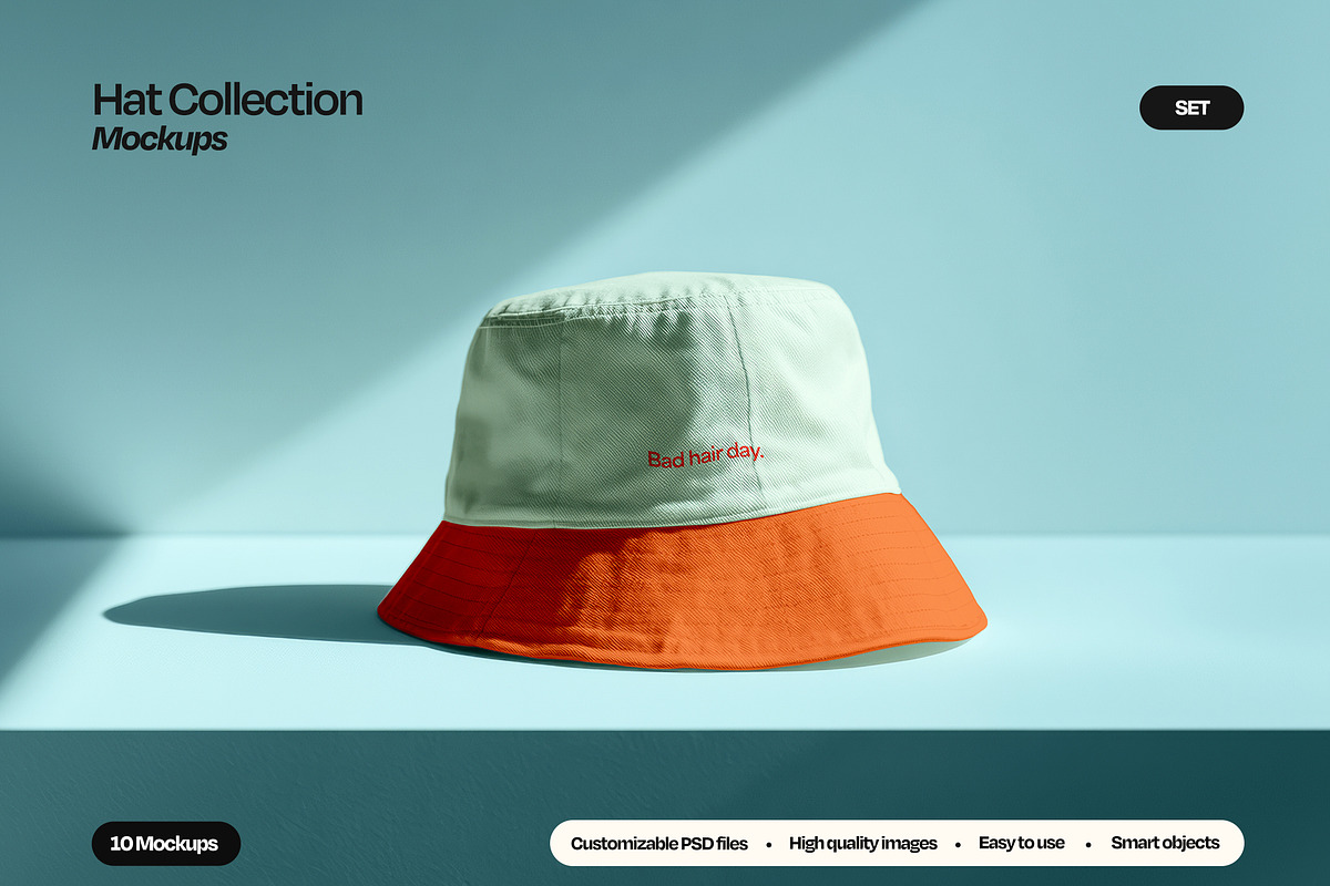 Hat & Cap Mockup Set, a Hat Mockup by Mego-studio (Photo 1 of 10)