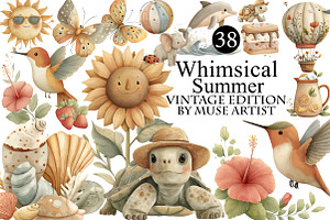 Whimsical Summer Clipart Bundles, an Illustration by DreamArtGraphic