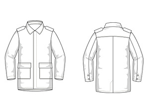 Men's Coat Fashion Flat Template