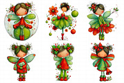 Whimsical Christmas Fairy Clipart, an Illustration by Daily.Designs (Thumbnail 3 of 5)