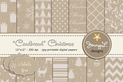 Cardboard Christmas Digital Paper, a Pattern Graphic by JennyL Designs (Thumbnail 1 of 4)