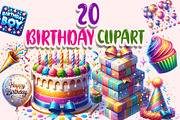 Birthday Clipart PNG Bundle, a Graphic by M9 Design (Thumbnail 1 of 7)