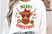 Funny Cow Merry Christmas PNG, an Illustration by SinaCreation (Thumbnail 4 of 7)
