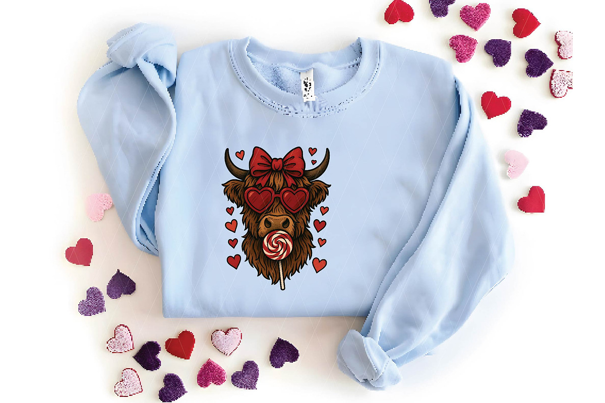 Highland Cow png, Valentine Coquette, an Illustration by DreamPrint404 (Photo 8 of 8)