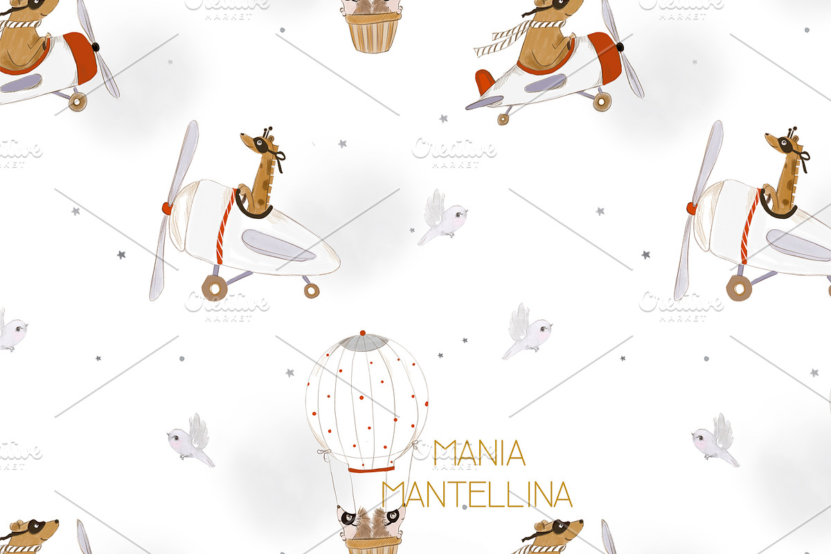 Animals fly pattern, a Graphic by maniamantellina