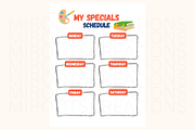 My Specials Schedule Printable, an Education Illustration by MIRoots Design Studio (Thumbnail 2 of 4)