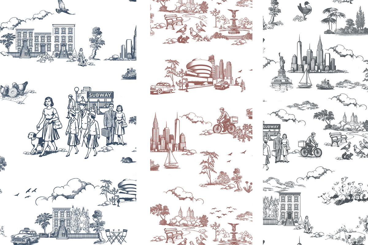 New York City Toile de Jouy Pattern, a Background Graphic by Hughes Studio (Photo 8 of 8)