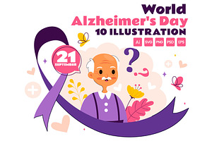 10 World Alzheimer Day Illustration, a Person Illustration by denayunebgt