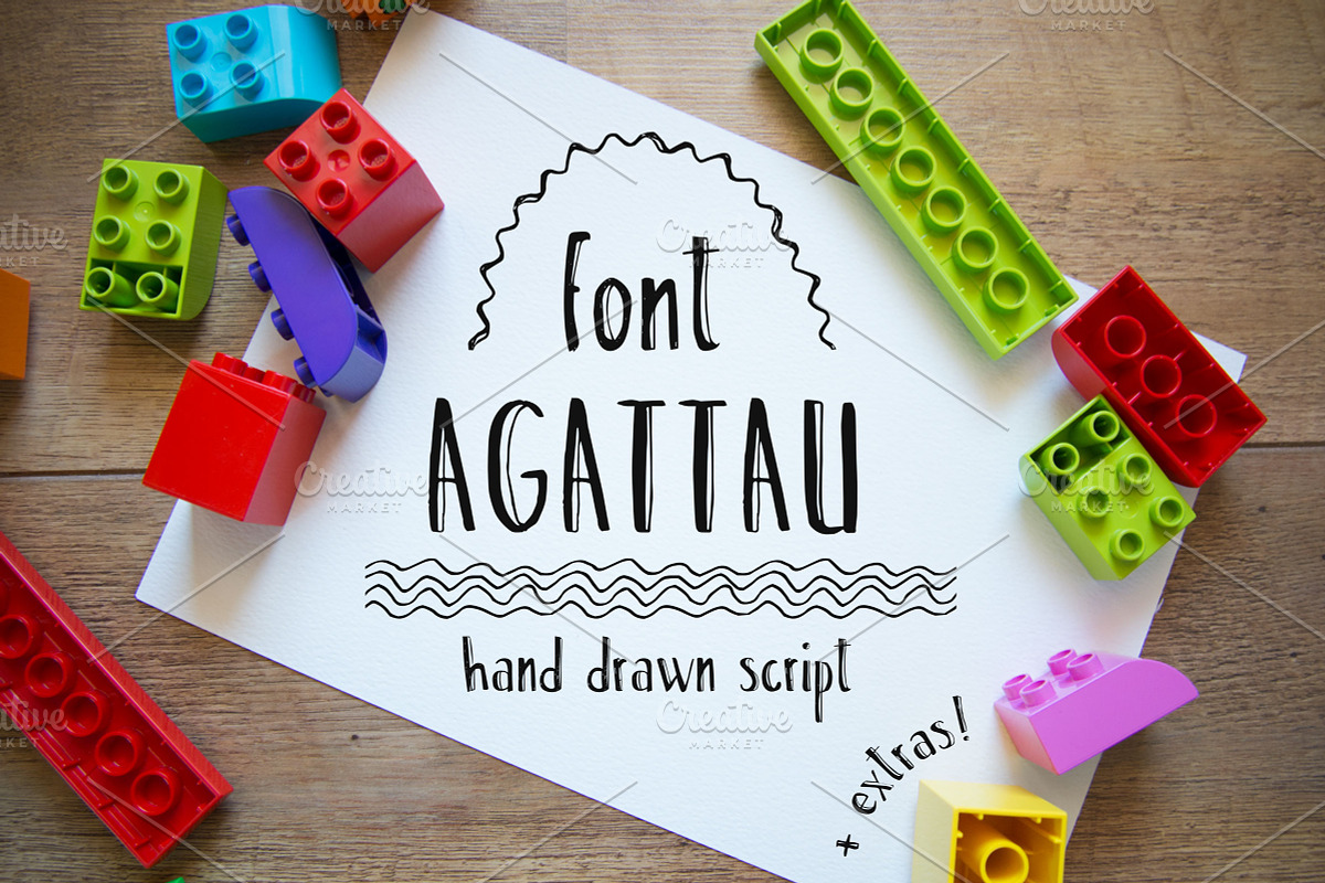 Agattau font + pattern + borders preview 2