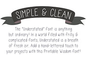 Understated a sans-serif typeface, a Sans Serif Font by Printable Wisdom (Thumbnail 3 of 3)