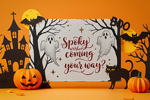 Halloween Greeting Card Mockup, a Product Mockup by Designer Dude