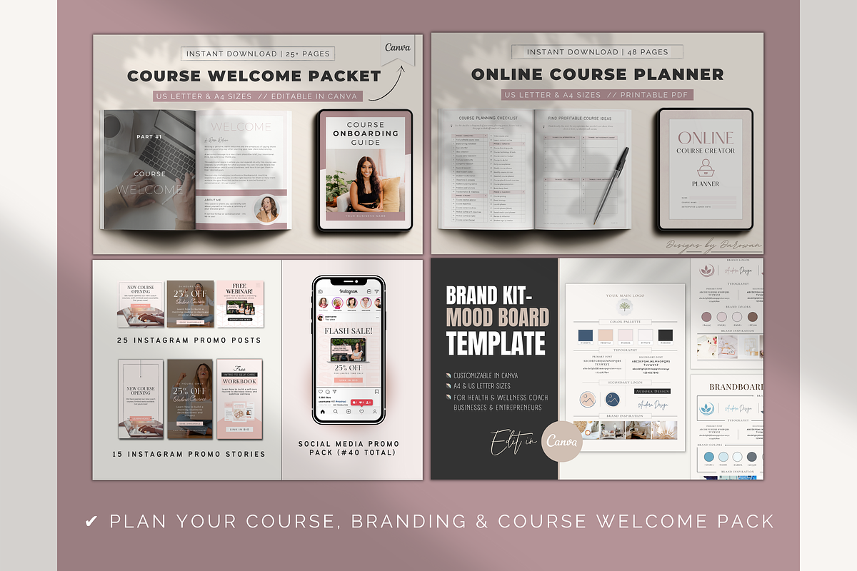 Course Creator Bundle Canva Template, a Presentation Template by Designs by Darowan (Photo 3 of 10)