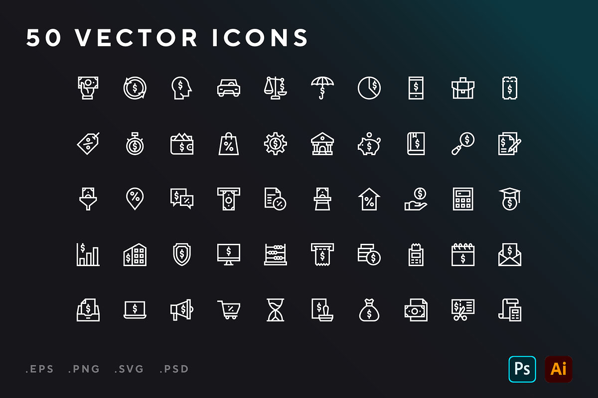 Taxes icons, an Outline Icon by Wencory (Photo 1 of 2)