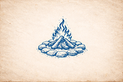 Campfire Hand Drawn Elements, an Object Graphic by e-artdesign (Thumbnail 3 of 3)