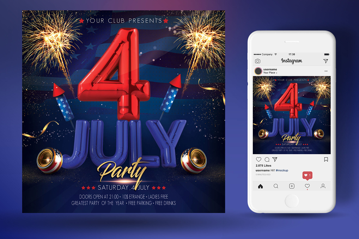 4th of july Independence Day Flyer, a Flyer Template by Artolus