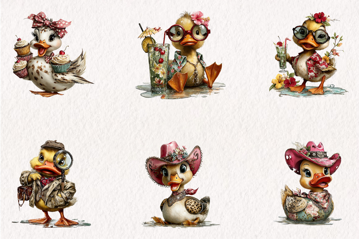 Rubber Duck Characters PNG Bundle, a Seasonal Illustration by CreationArt (Photo 5 of 5)