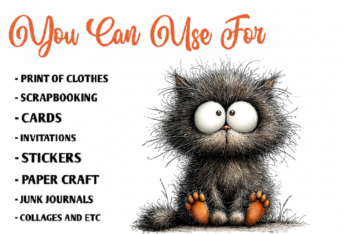 Fluffy Kitten Clipart PNG, an Illustration by CreationArt (Photo 7 of 7)