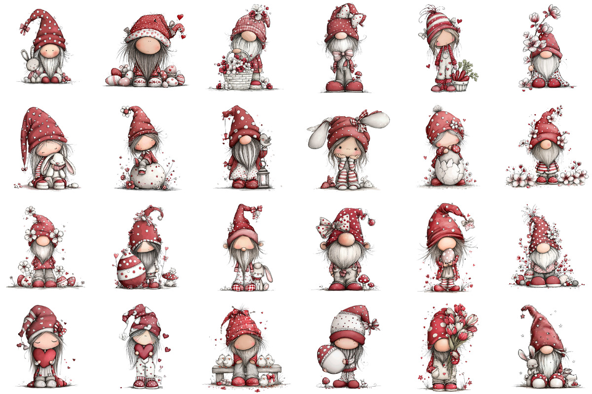 Whimsical Easter Gnome Clipart, an Illustration by designcity5 (Photo 2 of 5)