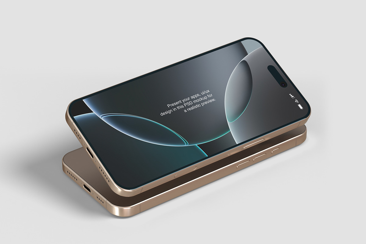 iPhone 16 Pro Max Mockups, an iPhone Mockup by graphiccrew (Photo 9 of 16)