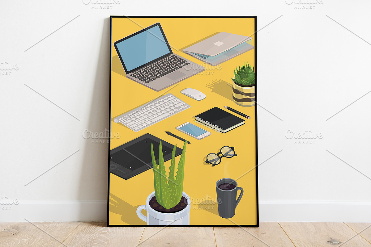 Workspace VECTOR isometric icons, a Finance Illustration by Natalka Dmitrova art (Photo 12 of 16)