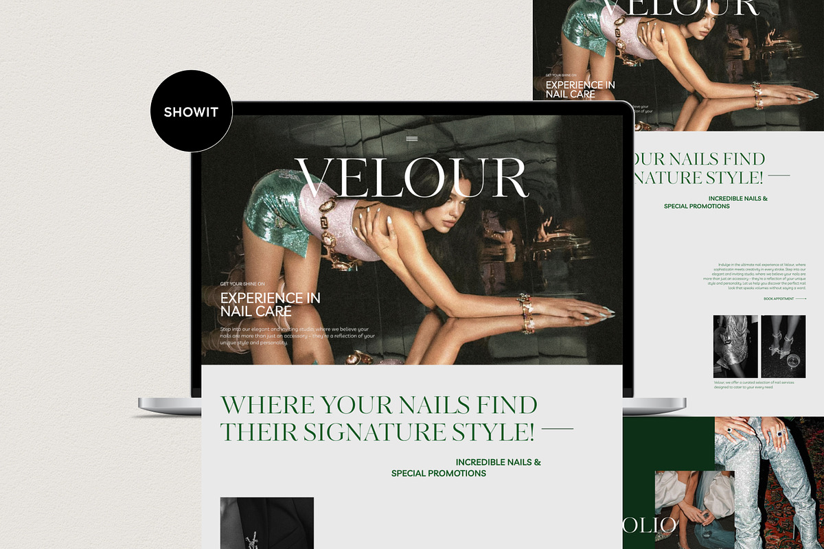 Velour | Showit Website Template, a Landing Page Template by Lavinia Visuals (Photo 1 of 9)
