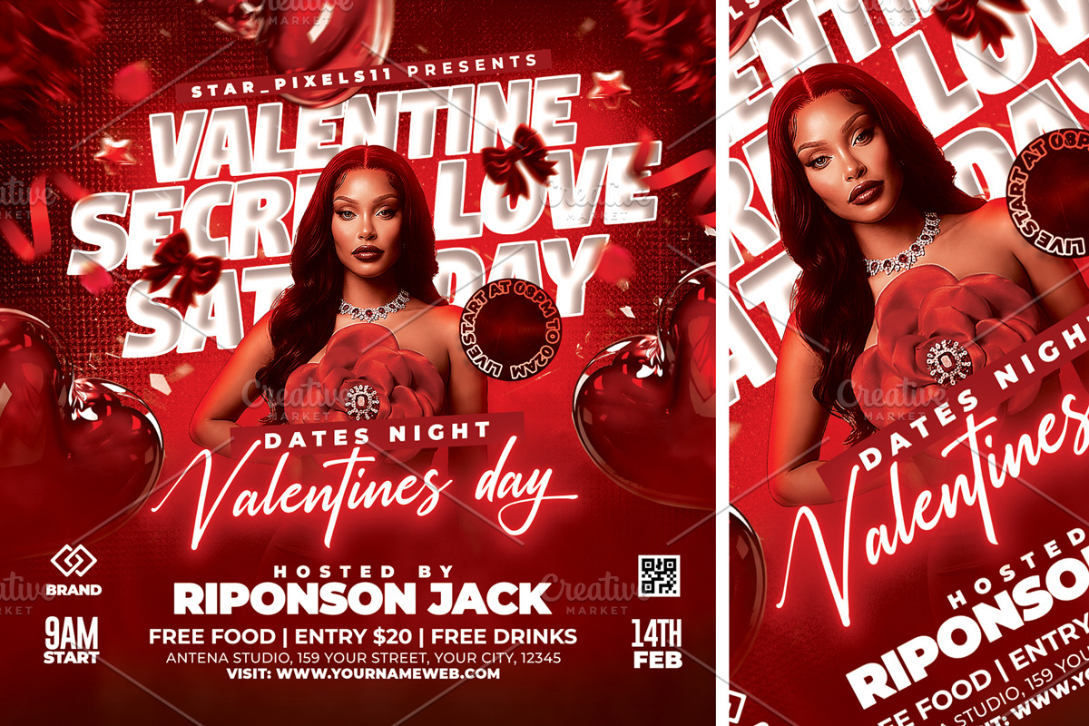 Valentine Secret Love Party Flyer, a Flyer Template by StarPixles11 (Photo 3 of 3)