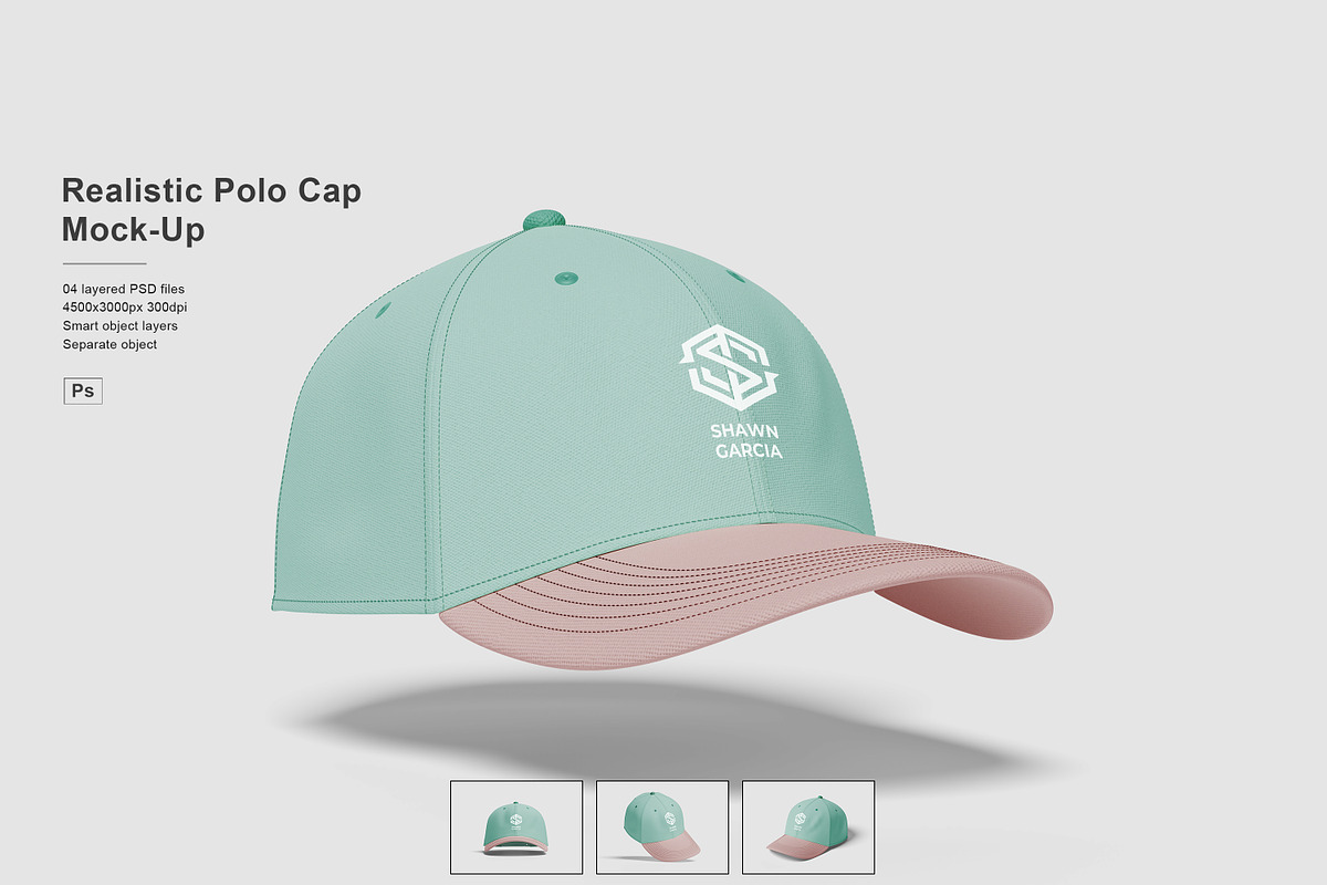 Realistic Polo Cap Mockup, a Hat Mockup by Pexelcorner (Photo 1 of 5)