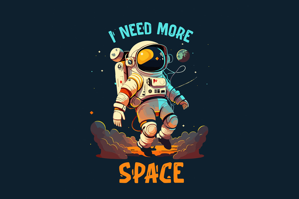 Astronaut t-shirt bundle. 20 vector, a Technology Illustration by Fractal fonts & graphics (Photo 19 of 21)