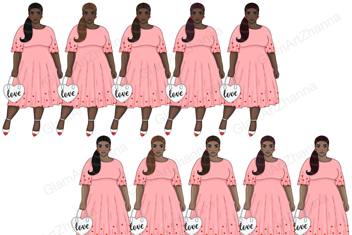 Be Mine Girls Clipart, a Person Illustration by GlamArtZhanna (Photo 3 of 5)